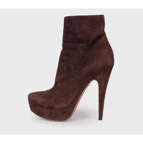 Alaïa Dark Brown Suede Ankle Boots - Size 39 - Picture 1 of 5